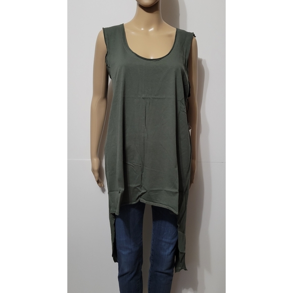 New Widow Women's M Downtown Tail Tank Olive Green - Picture 2 of 7
